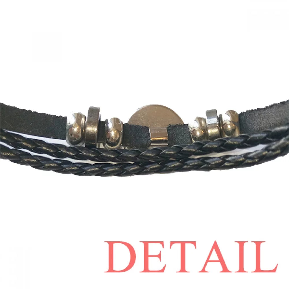 mas Crutch Red Festival Bracelet Braided Leather Woven Rope Wristband