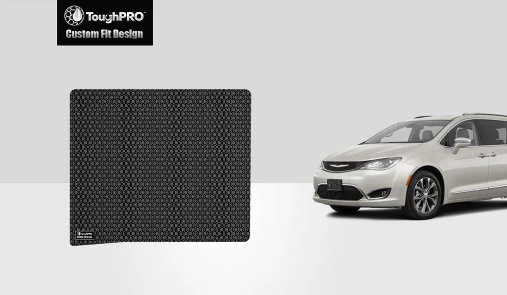 TougRO - Cargo Mat Compatible with CHRYSLER Pacifica - All Weather Heavy Duty (Made in USA) - Dark Rubber - 2019