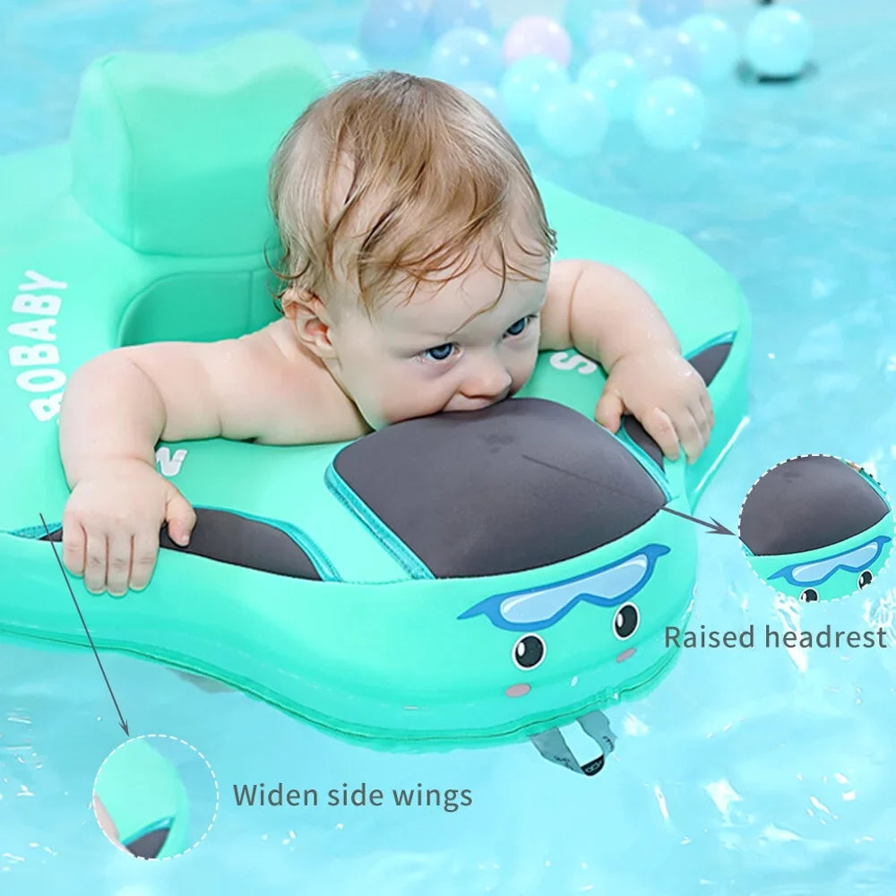 Mambobaby Mambobaby B504 Non-Inflatable Baby Pool Seat Float Summer Swimming Ring with Safety Seat for 4-24 Months Baby