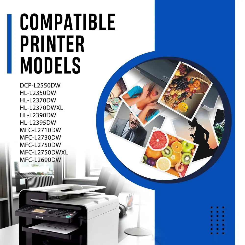 TN760 TN730 Toner Cartridge and DR730 Drum Unit Set Compatible for Brother DCP-L2550DW HL-L2350DW MFC-L2710DW MFC-L2690DW Printer (2x TN-760 Toner, 1x DR-730 Drum Unit )