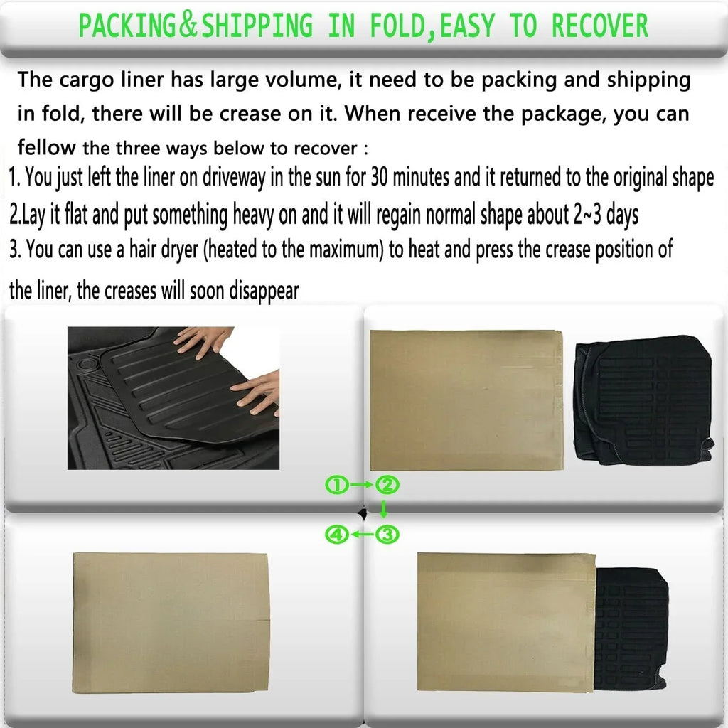 Car Rear Trunk Liner Cargo Mat Carpet for RAV4 2006-2012 Easy to Install