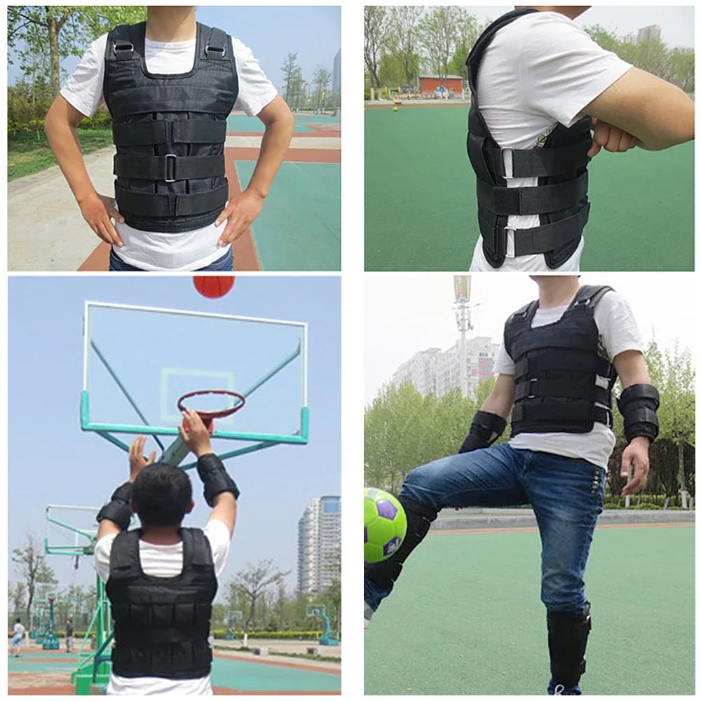 Walmeck Waistcoat, Adjustable Load Vest for Strength Training , 50kg Max. Load (Empty), Oxford Exercise Load Loading