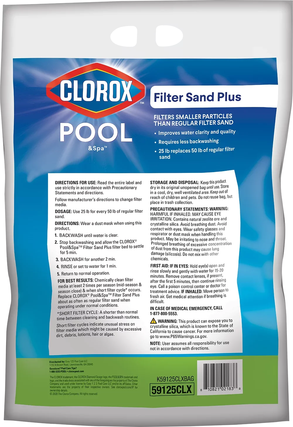 Clorox Pool&Spa 25 lb Filter Granular Sand Plus (for Swimming Pool Use)