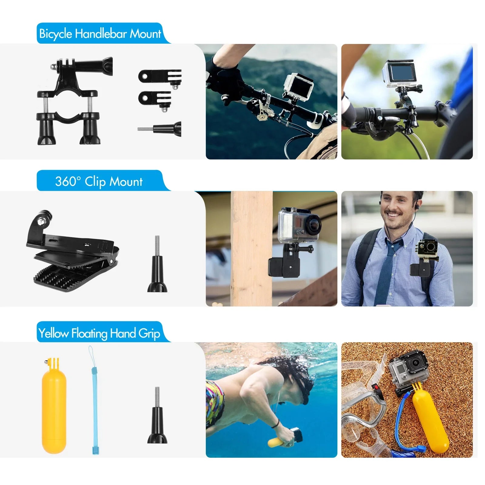 Anself Action Accessories Kit Sports Accessories Set with Waterproop Housing Silicone Protective Case Selfie Stick Various Mount Bracket and More Replacement for GoPro Hero 109 Jet with
