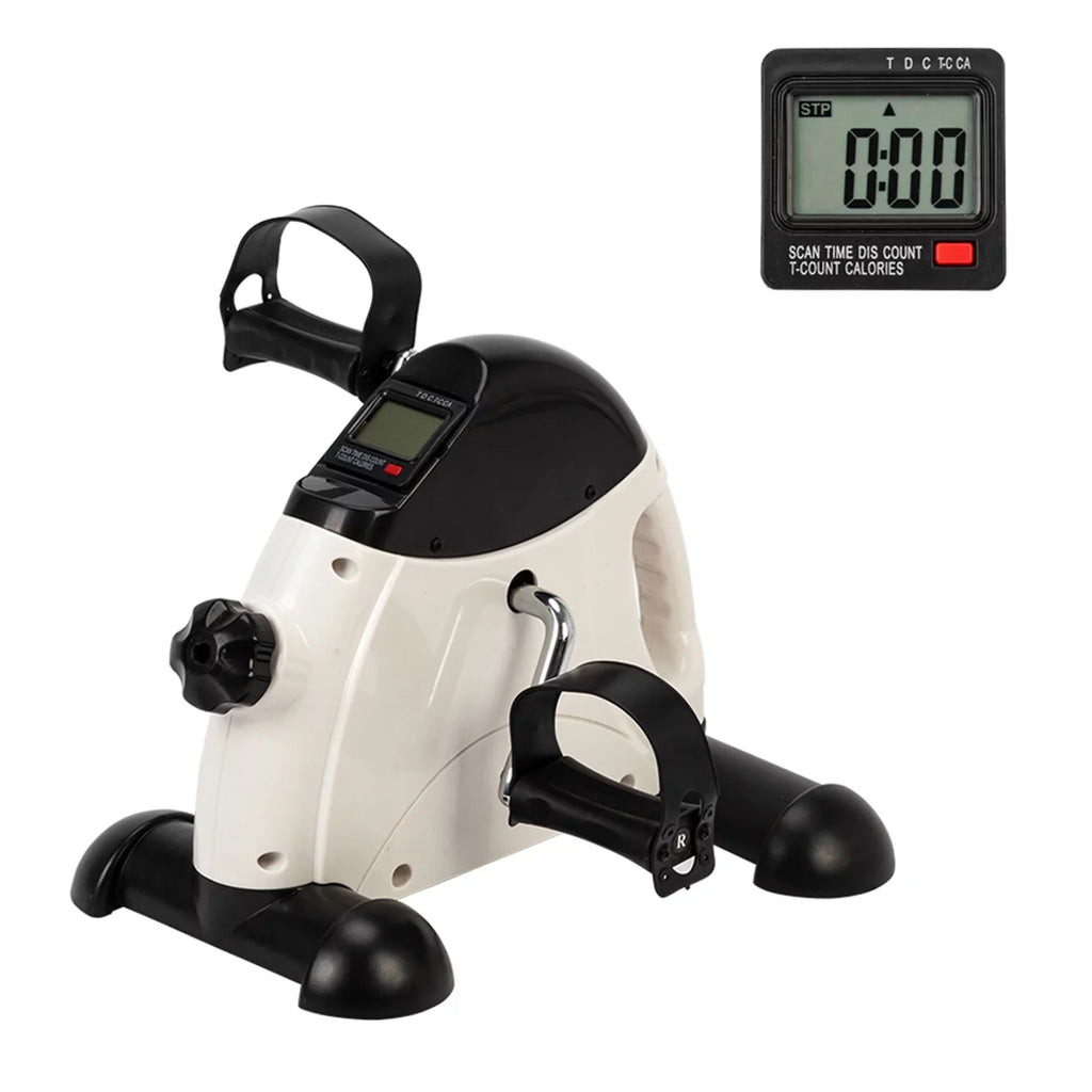 Portable Home Use Hands and Feet Trainer Mini Exercise Bike White & Ebony