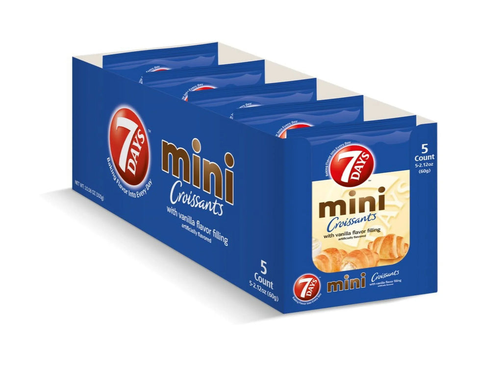 7Days Mini Croissants, Vanilla, 6.53 oz Bag (Pack of 8)