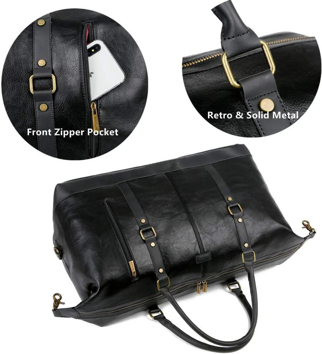 FR Fashion Co. 20 Leather Overnight Travel Duffel Bag