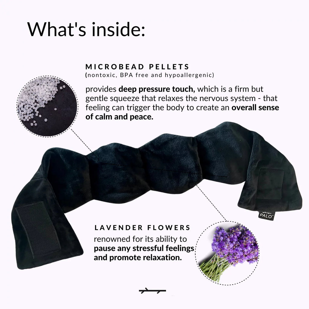 Heavy Mass Eye Face Mask Deep Pressure Stimulation to Help with Pain Relief, Puffy Eyes, Migraine and Prepare for Sleep Blocks Light BPA Bead Filled and Lavender Dark