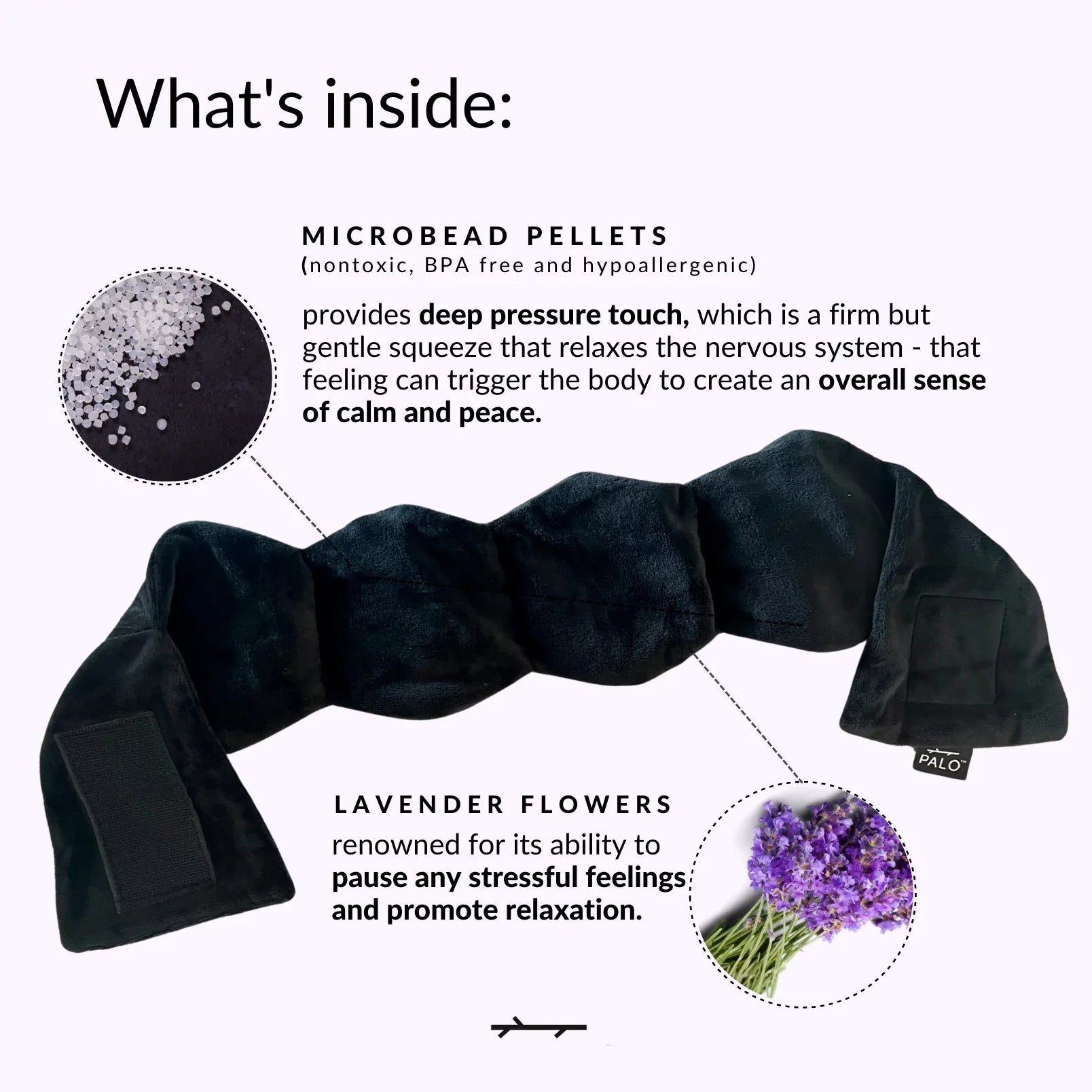 Heavy Mass Eye Face Mask Deep Pressure Stimulation to Help with Pain Relief, Puffy Eyes, Migraine and Prepare for Sleep Blocks Light BPA Bead Filled and Lavender Dark