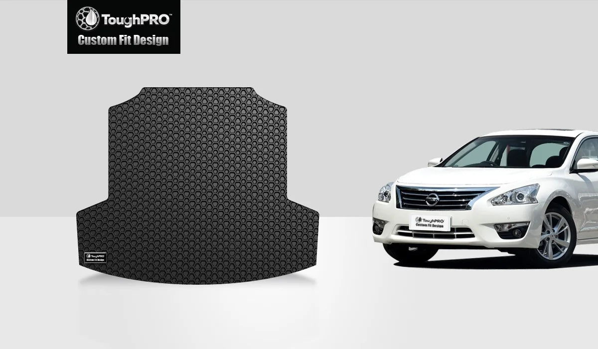 TougRO - Trunk Mat Compatible with NISSAN Altima - All Weather Heavy Duty (Made in USA) - Dark Rubber - 2018