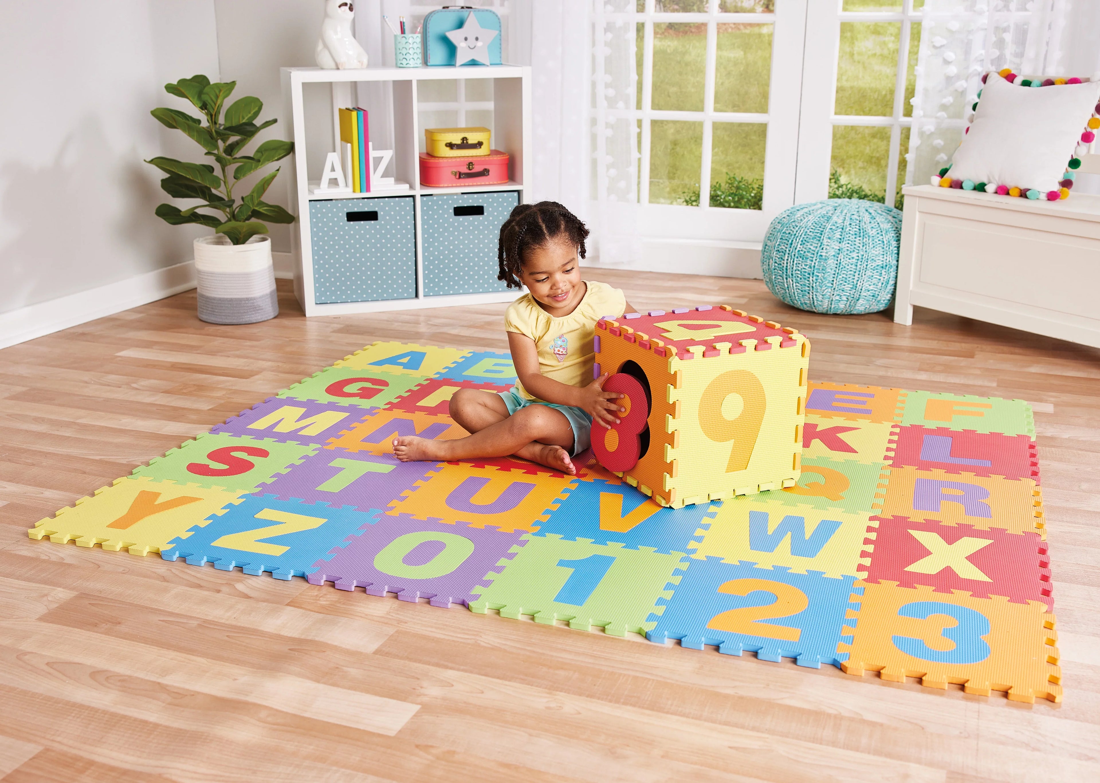 Kidoozie ABC & 123 Puzzle Playmat, Foam Playmat with Storage Bag for Toddler or Preschooler, Ages 12m+