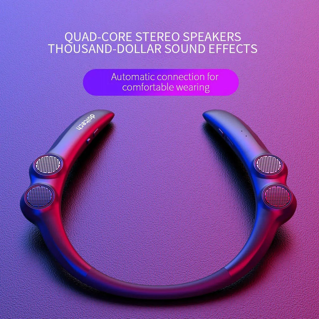 Bluetooth Compatible Speaker Hang Neck Wireless 9d Stereo Bass Portable Wearable Player 85g Mass Light 4 Speakers For Sports - Speakers