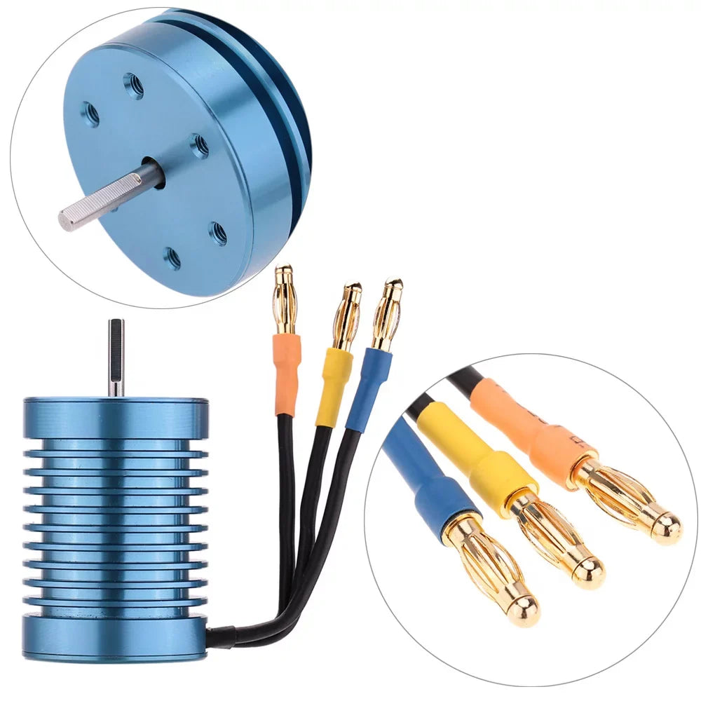 Meterk 3650 4370KV 4P Sensorless Brushless Motor with 45A Brushless ESC（Electric Speed Controller）for 1/10 RC Off-Road Car