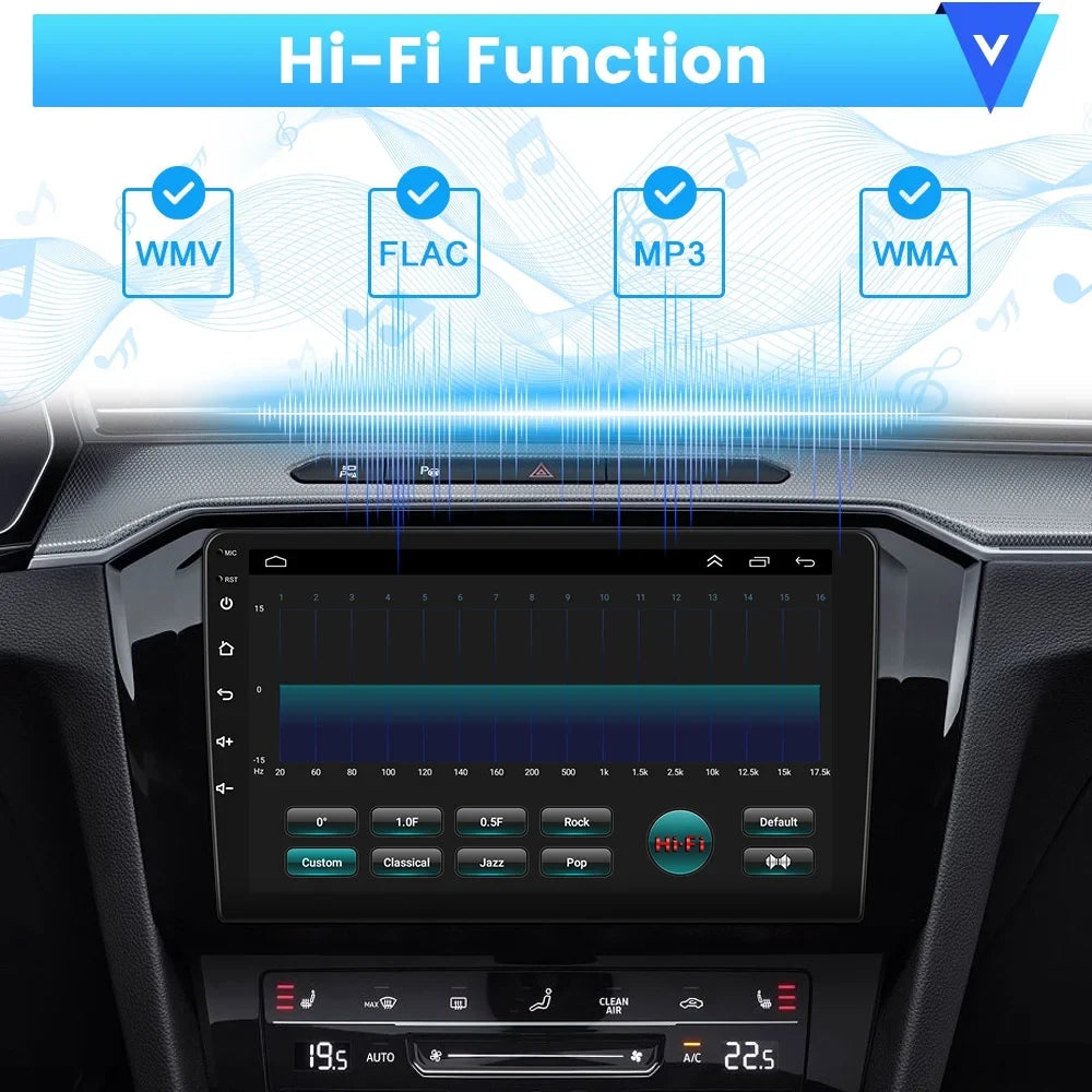 Podofo 2+64G for RAV4 2007-2011 Wireless Carplay Android Auto Mirror Link 10'' Touchscreen Car Stereo Radio Android 13 WIFI GPS FM Bluetooth Hifi USB,AHD Backup Camera