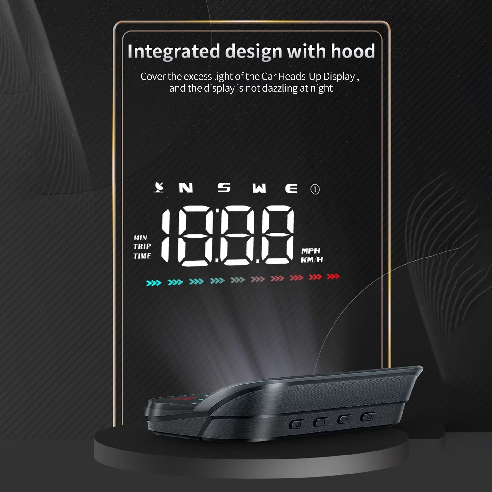 Pinnaco Heads-Up Display Digital Speedometer for Car GPS Speedometer with Overspeed Alarm