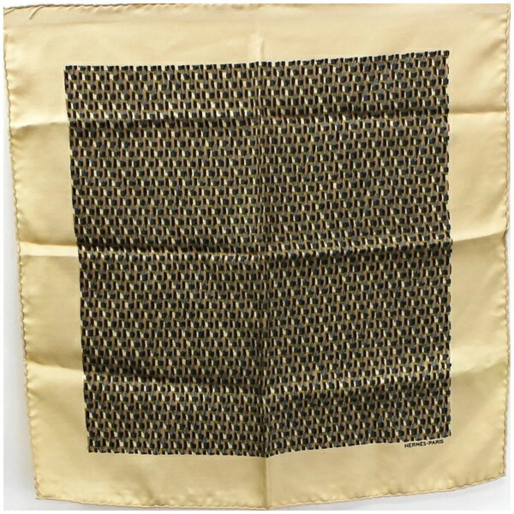 Pre-Owned Hermes Scarf Muffler Carre 45 Gaurosh Beige HERMES Women's (Good)