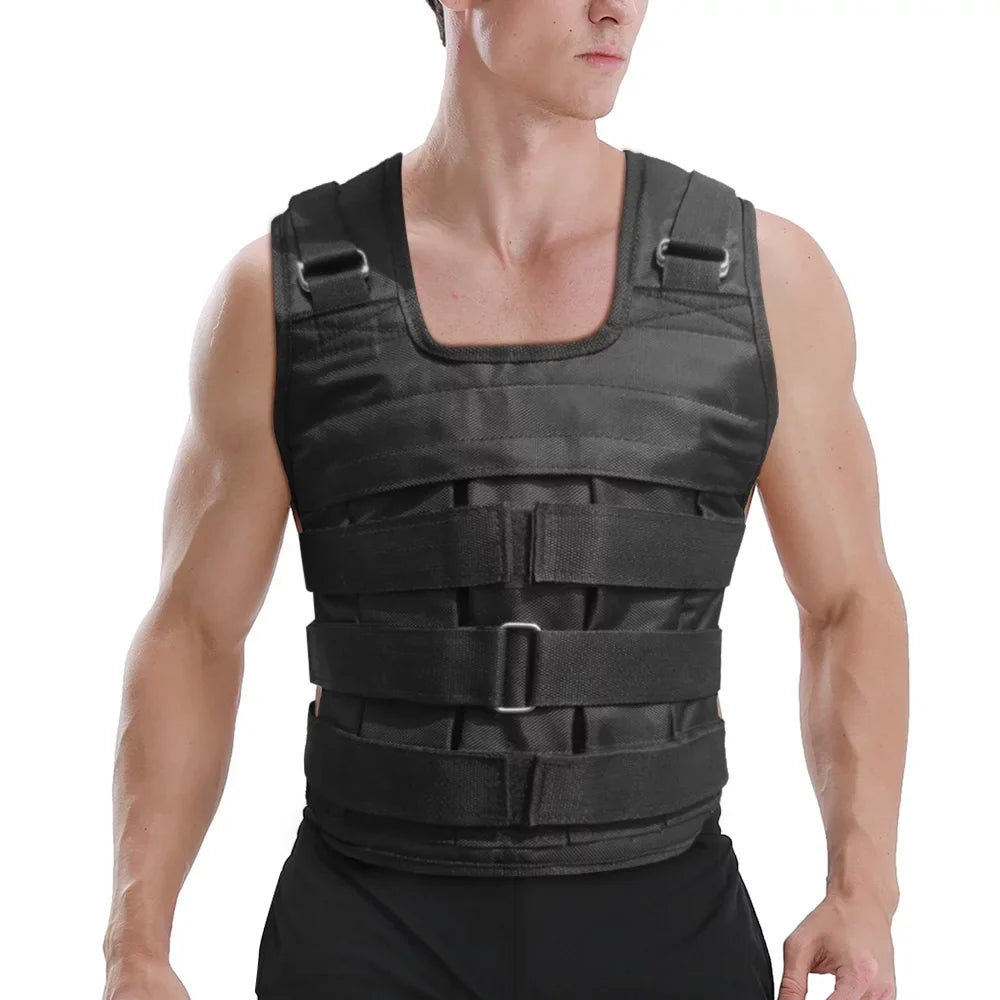 Walmeck Waistcoat, Adjustable Load Vest for Strength Training , 50kg Max. Load (Empty), Oxford Exercise Load Loading