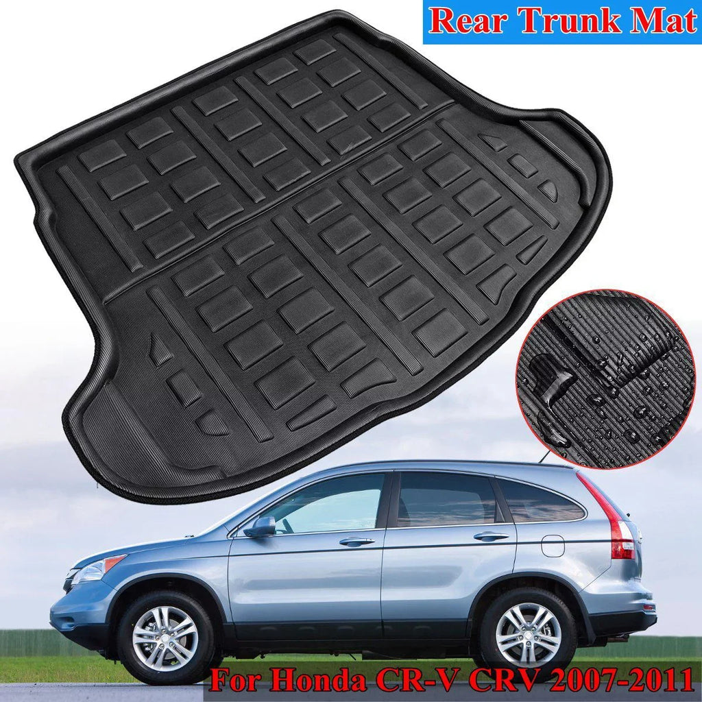 1pcs Cargo Liner Mat for Honda CR-V CRV 2007-2011 Boot Rear Trunk Floor Tray Waterproof All Weather, Ebony