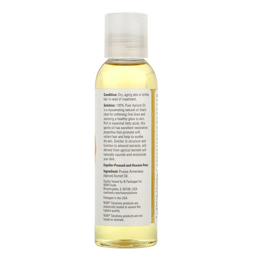 NOW Foods, Solutions, Apricot Oil, 4 fl oz (118 ml) Pack of 4