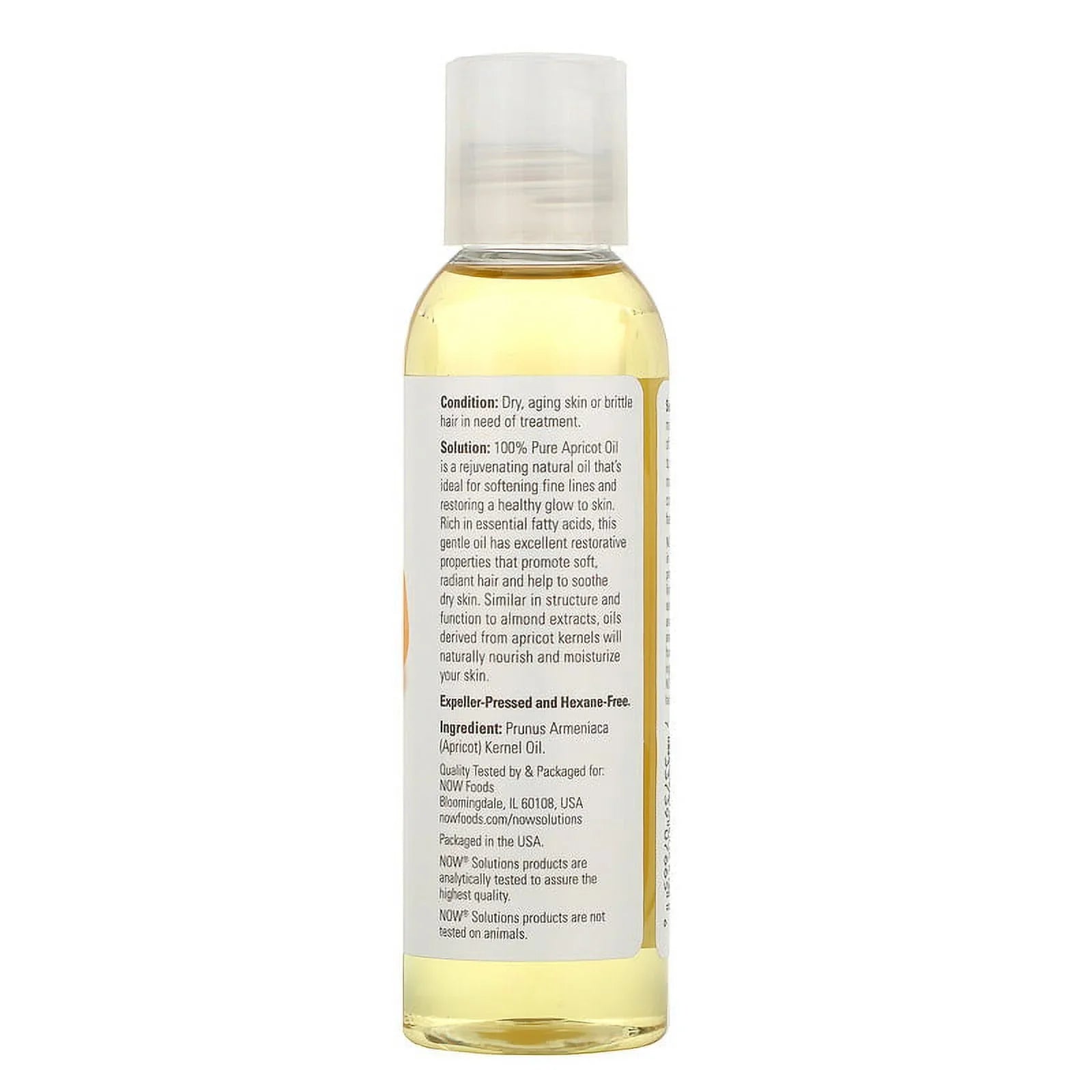 NOW Foods, Solutions, Apricot Oil, 4 fl oz (118 ml) Pack of 4