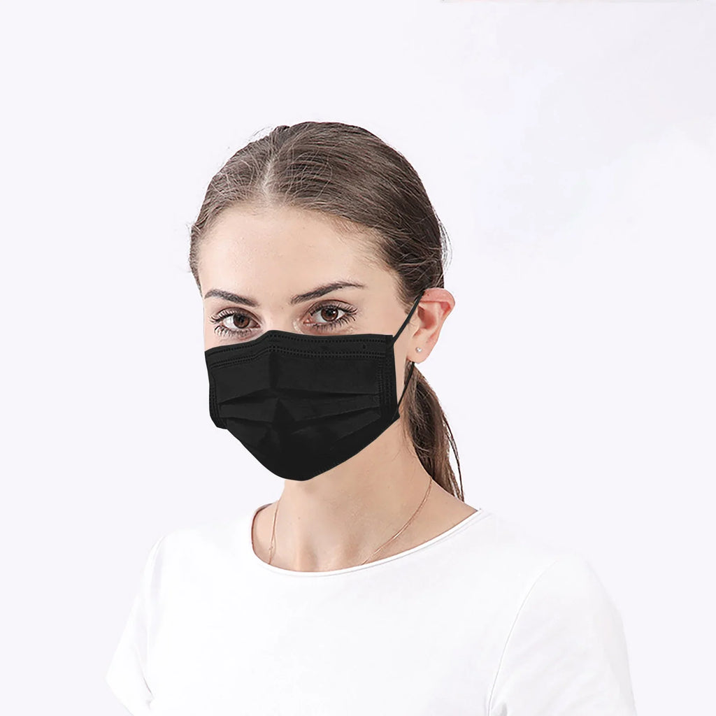 MagiCare Premium 3 Ply Comfortable, Soft, Breathable Jet Face Mask - 50ct Box