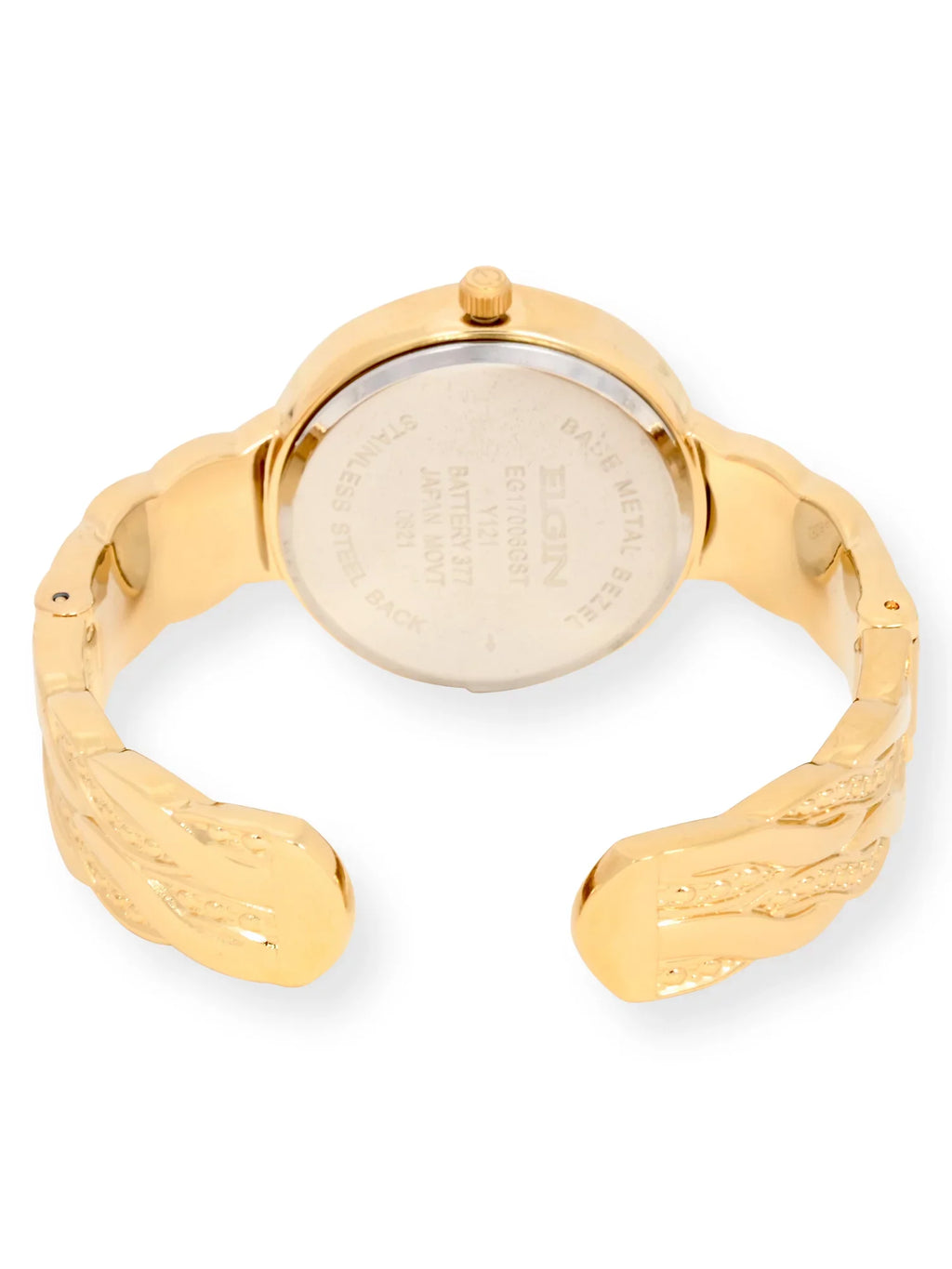Ein Adult Female Analog Watch Set with Round Dark Dial in Gold (EG17006GST)