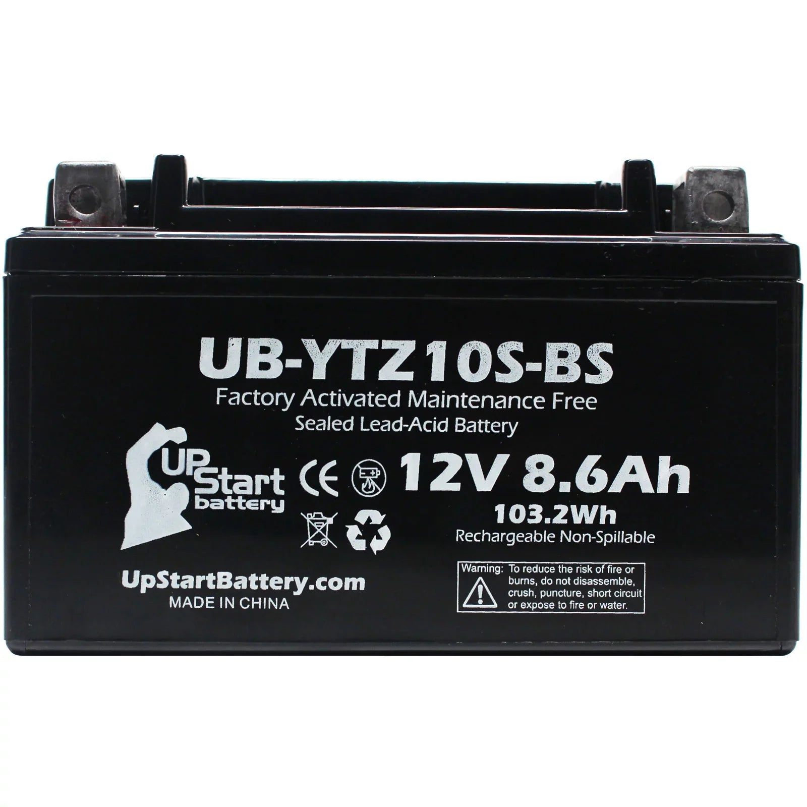 4-Pack UpStart Battery Replacement for 2010 Yamaha Maxam 250CC Factory Activated, Maintenance Free, Scooter Battery - 12V, 8.6Ah, UB-YTZ10S-BS