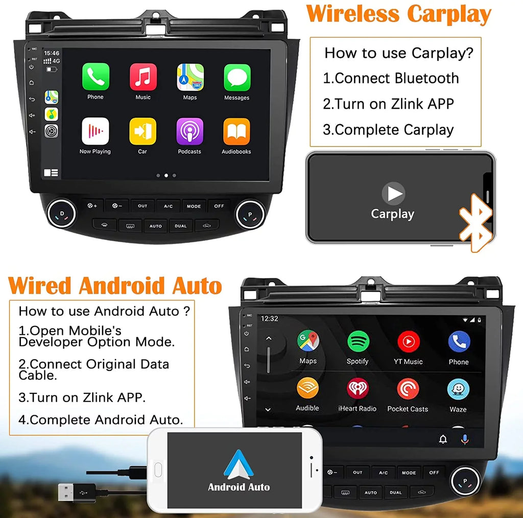 Binize Car Stereo Featuring CarPlay&Android Auto 10 Inch Android10 for Honda Accord 7th 2003 2004 2005 2006 2007