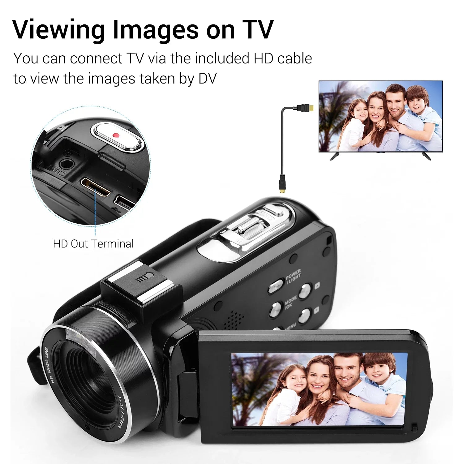 Andoer 4K Handheld DV Professional Digital Video CMOS Sensor Camcorder with Hot Shoe for Mounting Microphone 3.0 Inch IPS Burst -Shaking Function
