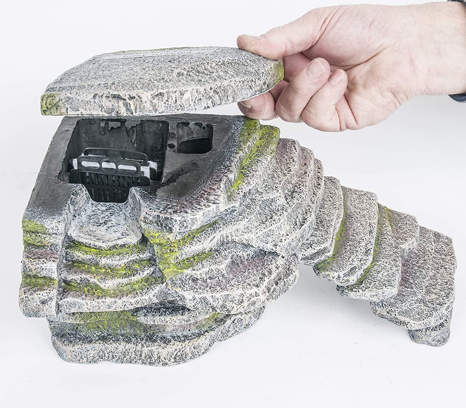 Penn-Plax Reptology Crystal-Falls Tiered Water Filtration System for Turtles and Amphibians, Gray