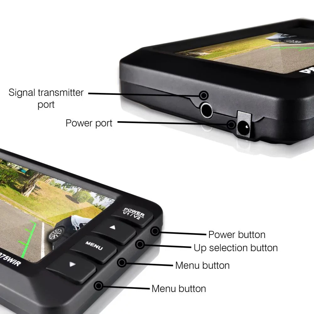 Pyle PLCM4375WIR.5 Wireless Rear View Backup Camera and Monitor Parking/Reverse Assist System, 4.3" Display, Distance Scale Lines, Night Vision Waterproof Cam, Swivel Angle Adjustable