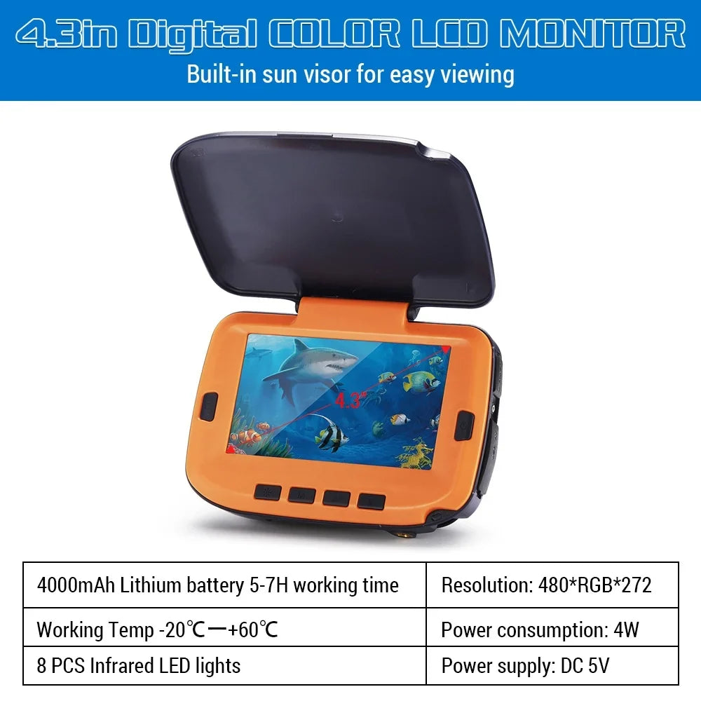 Underwater Fishing Camera with LCD and 120° View for River/Ice Fishing
