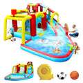 Inflatable Water Slide,7 in 1 Bounce House with Slide,Climbing Wall, Splash Pool, Basketball Rim,Outdoor Backyard Fun Toys for Kid,Blower Included