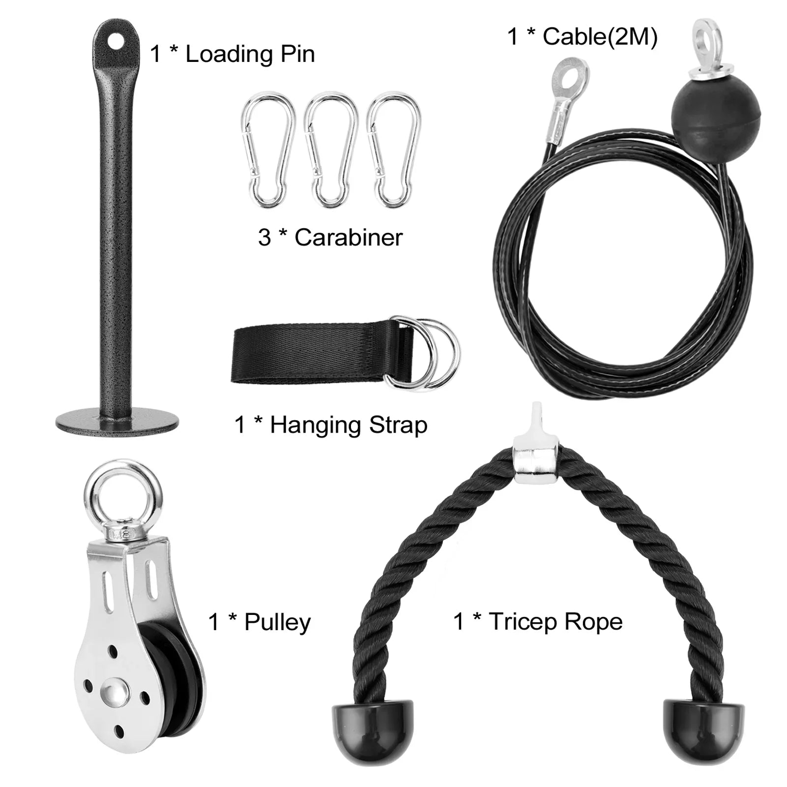 Fitness DIY Pulley Cable Machine Attachment System Loading Pin Lifting Arm Biceps Triceps Blaster Hand Strength Training Equipment
