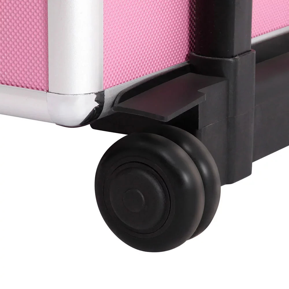 Rolling Train Case 4-in-1 Portable Makeup Train Case Professional Cosmetic Organizer Makeup Traveling case Trolley Cart Trunk