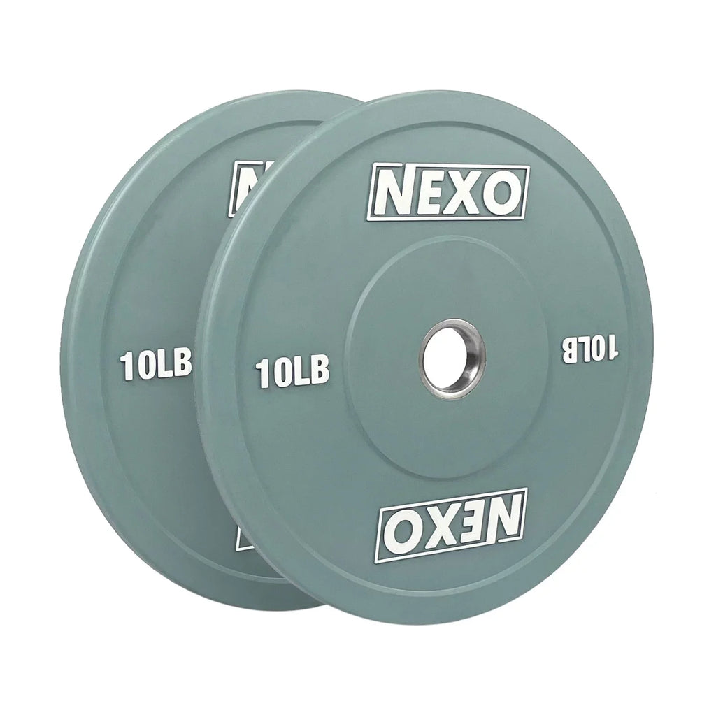NEXO Color 175LB Rubber Bumper Plate Set - Premium Matte Finish 2x 45LB 2x 25LB 2x 10LB 2x 5LB & 2x 2.5LB Colored Cross Training Mass Plates
