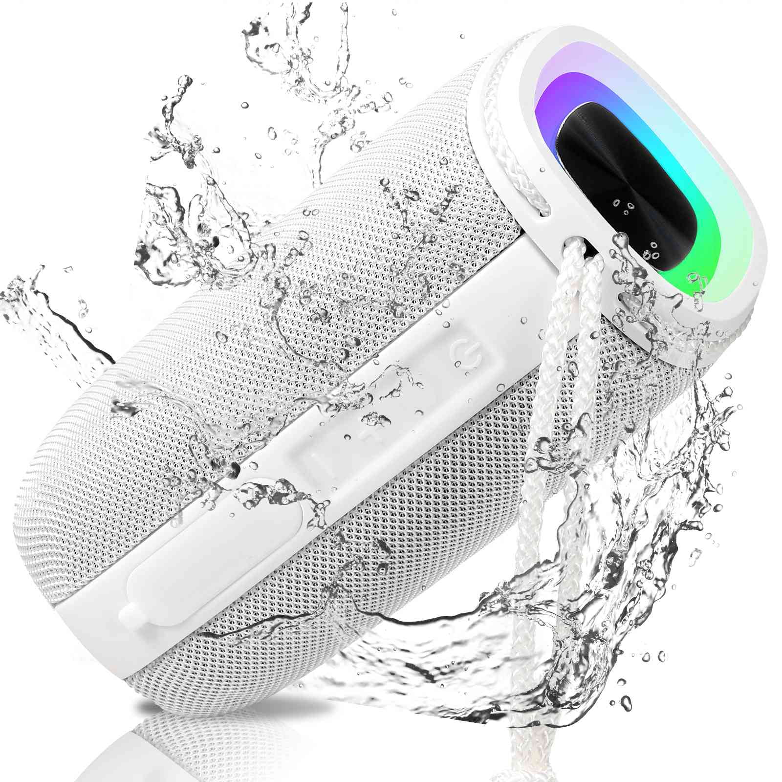 UrbanX X808 Bluetooth Speaker, IPX5 Waterproof Speakers 360° HD Surround Sound with Punchy Bass, True Wireless Pairing, BT5.3, Portable Speaker for BLU C5 Max - White