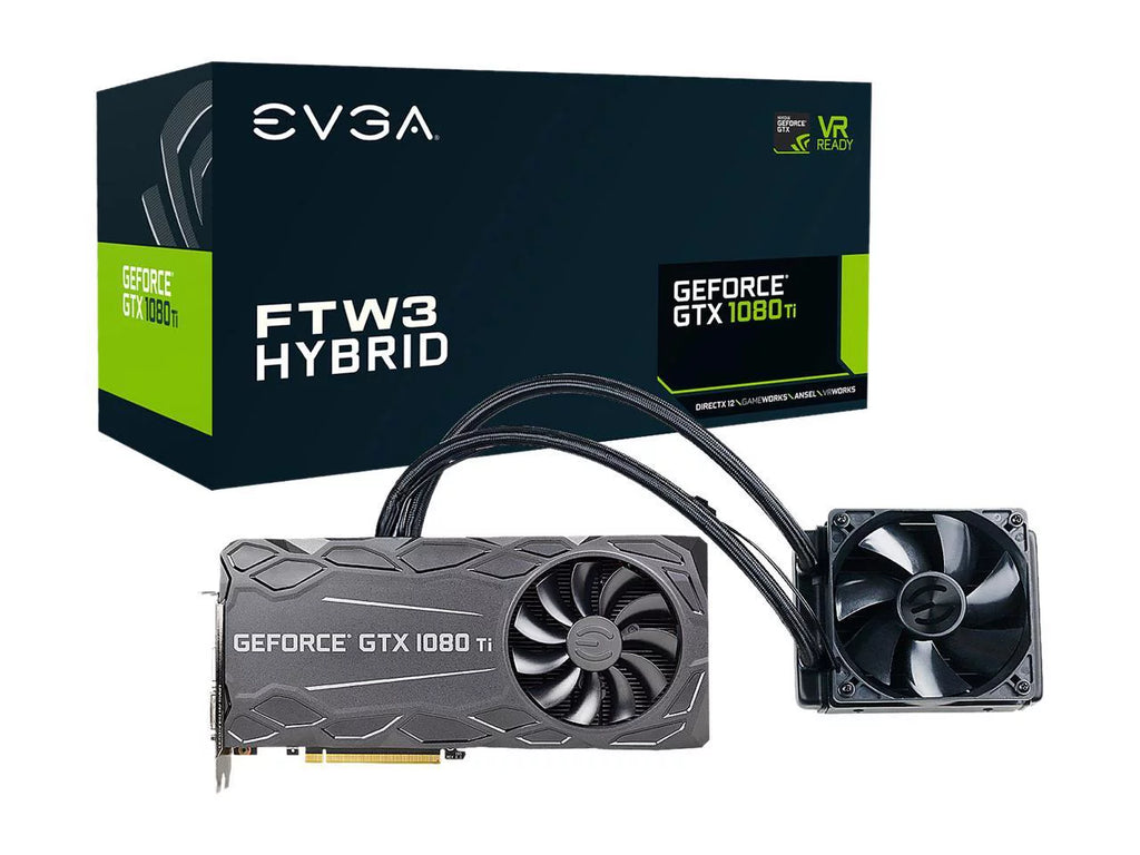 NEW EVGA GeForce GTX 1080 Ti FTW3 HYBRID GAMING, 11GB GDDR5X, HYBRID & RGB LED, iCX Technology - 9 Thermal Sensors Graphics Card 11G-P4-6698-KR