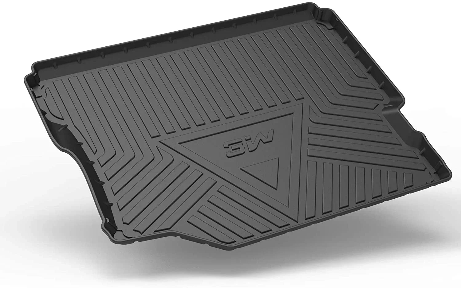 3W Floor Mats&Cargo Liner for Jeep Wrangler JL 2018-2021 with subwoofer - All Weather Floor Liners White Logo &Trunk mats for Jeep Wrangler JL Unlimited Jet