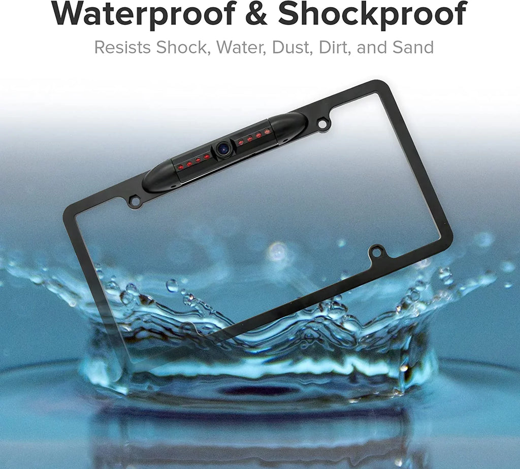 Backup Camera Rearview License Plate Frame for JVC KWV230BT KW-V230BT Jet