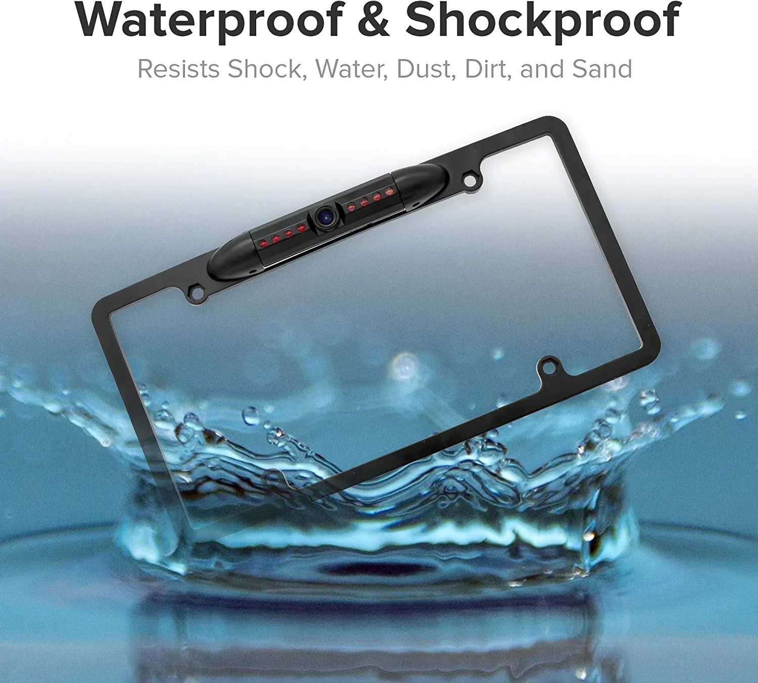 Backup Camera Rearview License Plate Frame for JVC KWV230BT KW-V230BT Jet