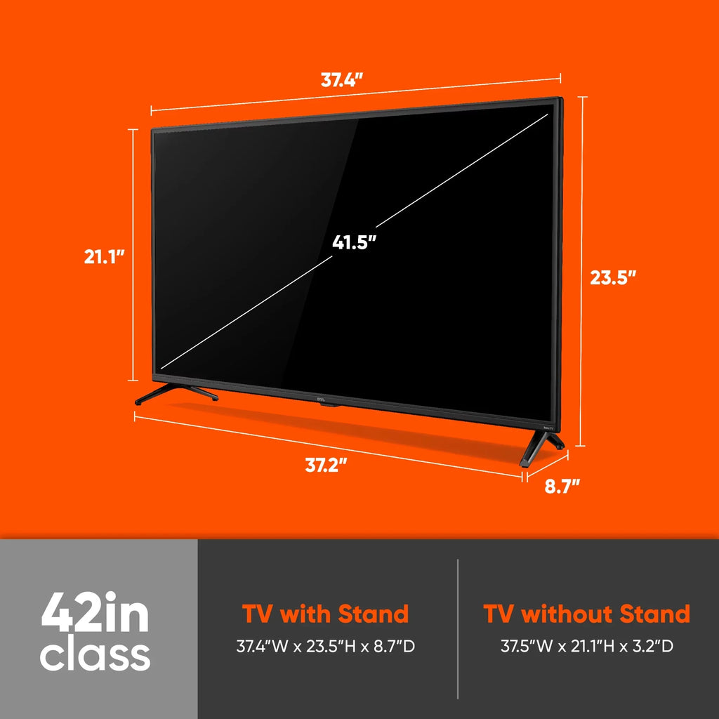 onn. 42” Class FHD (1080P) LED Roku Smart TV (100068372)