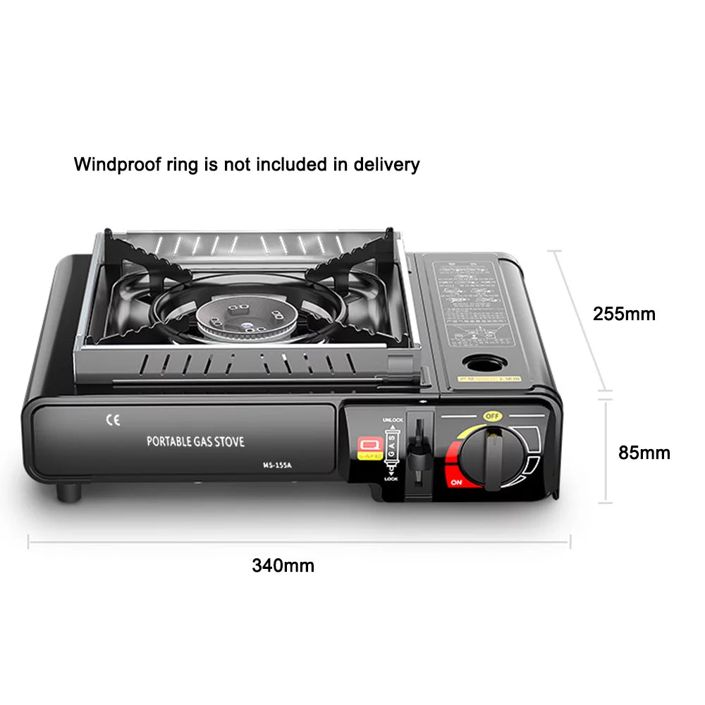 Portable 2.9KW Cassette Butane Stove with Piezo Ignition - Ideal for Outdoor Cooking, Camping, Picnics, Backpacking, Hiking, and Barbecues