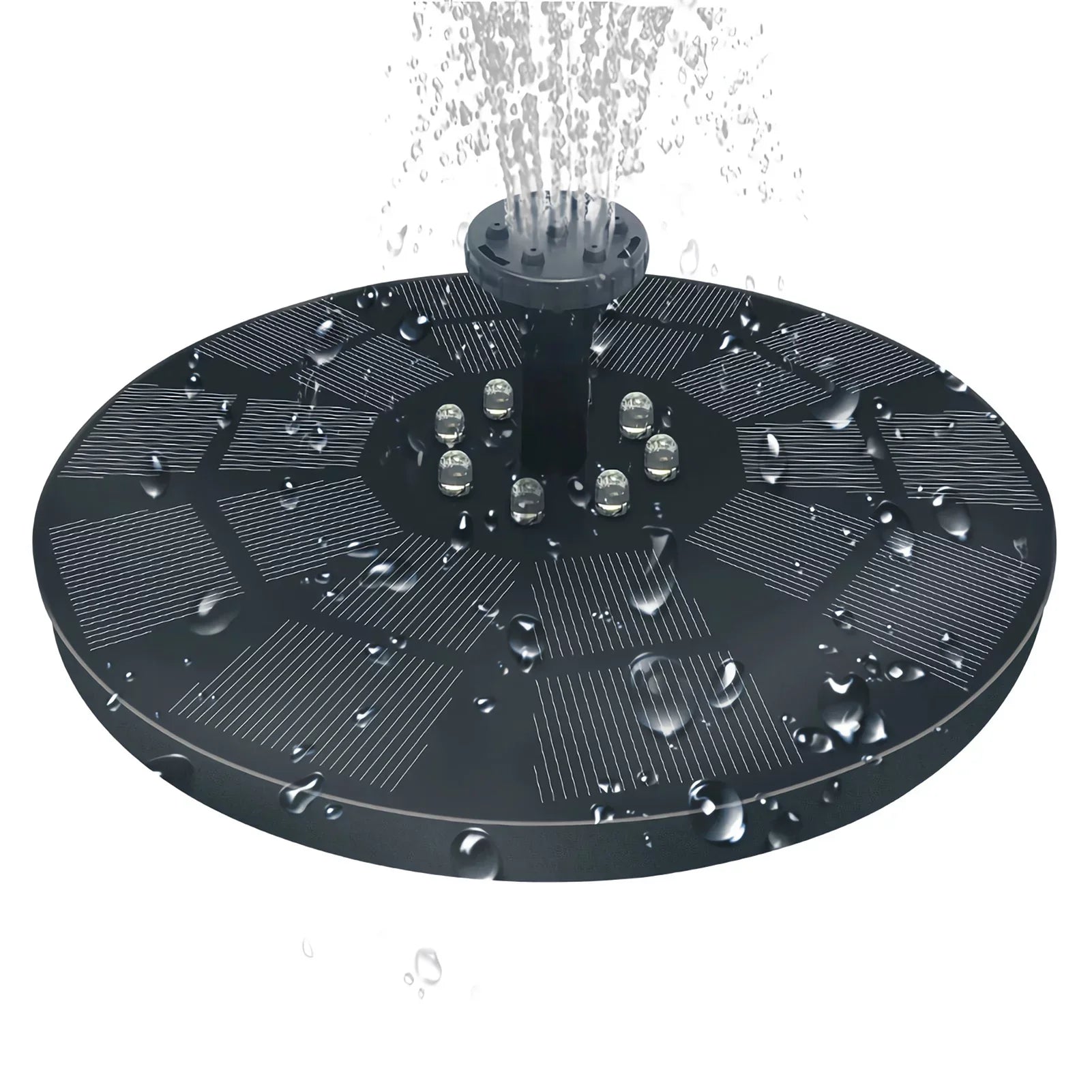 Nebublu Fountain,7 Spray Patterns Solar Pump 3w Water Pump With Battery Pond Pool Bath 7 Patterns Water Pump And Solar Powered 3w Solar Powered Pool Fish Bath 7 Spray Led