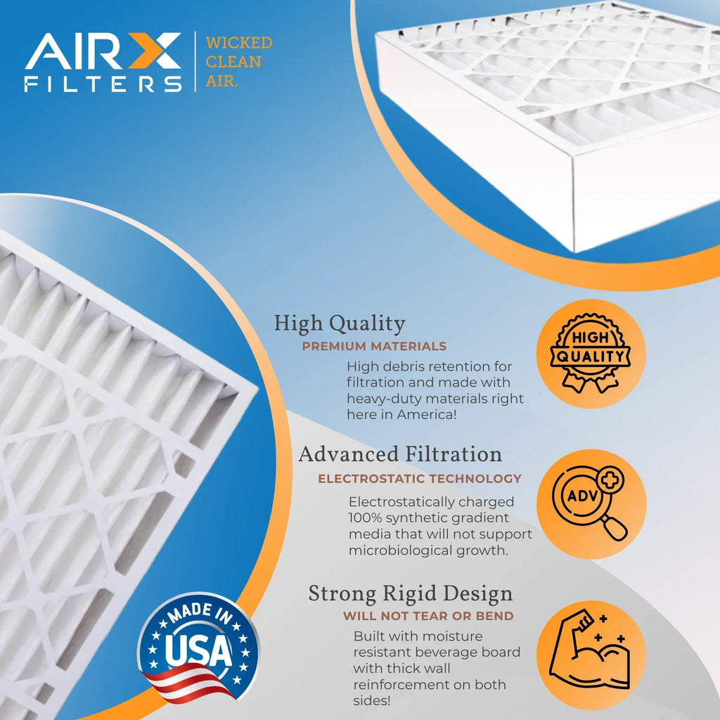 16x20x5 Air Filter MERV 11 Comparable to MPR 1000, MPR 1200 & FPR 7 Compatible with Goodman / Amana M0-1056 Premium USA Made 16x20x5 Furnace Filter 2 Pack by AIRX FILTERS WICKED CLEAN AIR.