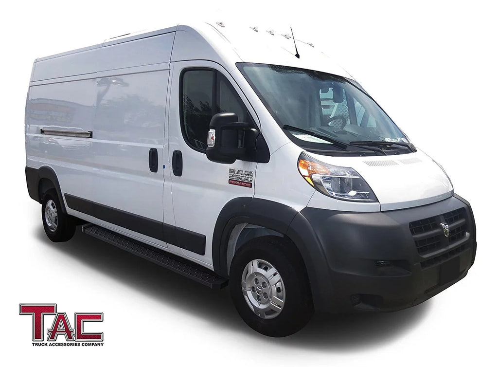 TAC 6.5” Running Boards Fit 2014-2024 Dodge Promaster Van 136”/159” Wheel Base (Full Size) Utility Dark Side Step Nerf Bars Side Bars Step Rails Off Road Exterior Accessories 2pcs