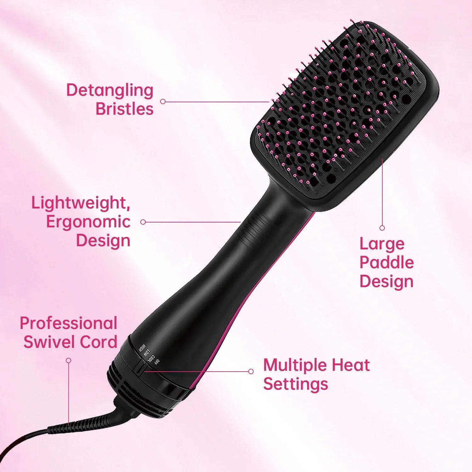 One-Step Hair Dryer and Styler | Detangle, Dry, and Smooth Dark