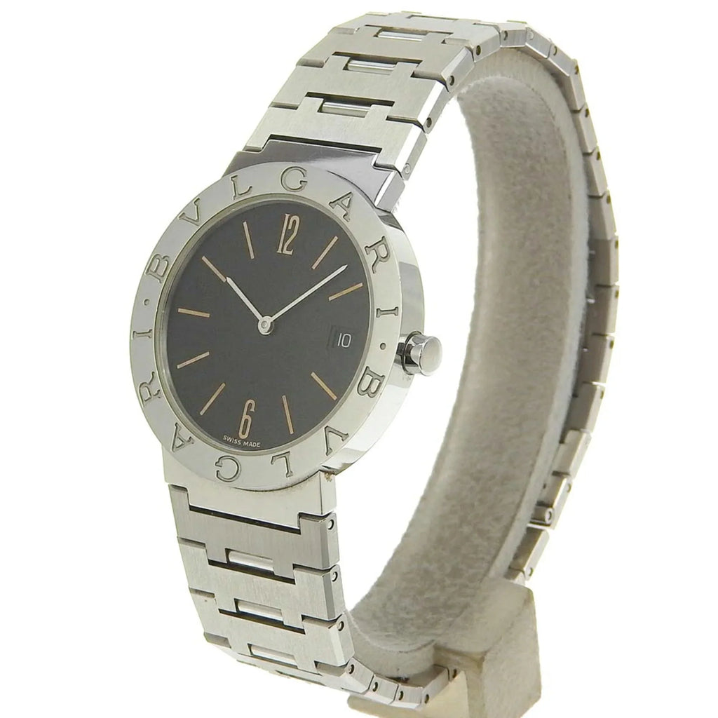 Pre-Owned Bvari BVARI Watch BB33SS Stainless Steel Quartz Analog Display Jet Dial Buari Men's I220823033 (Fair)