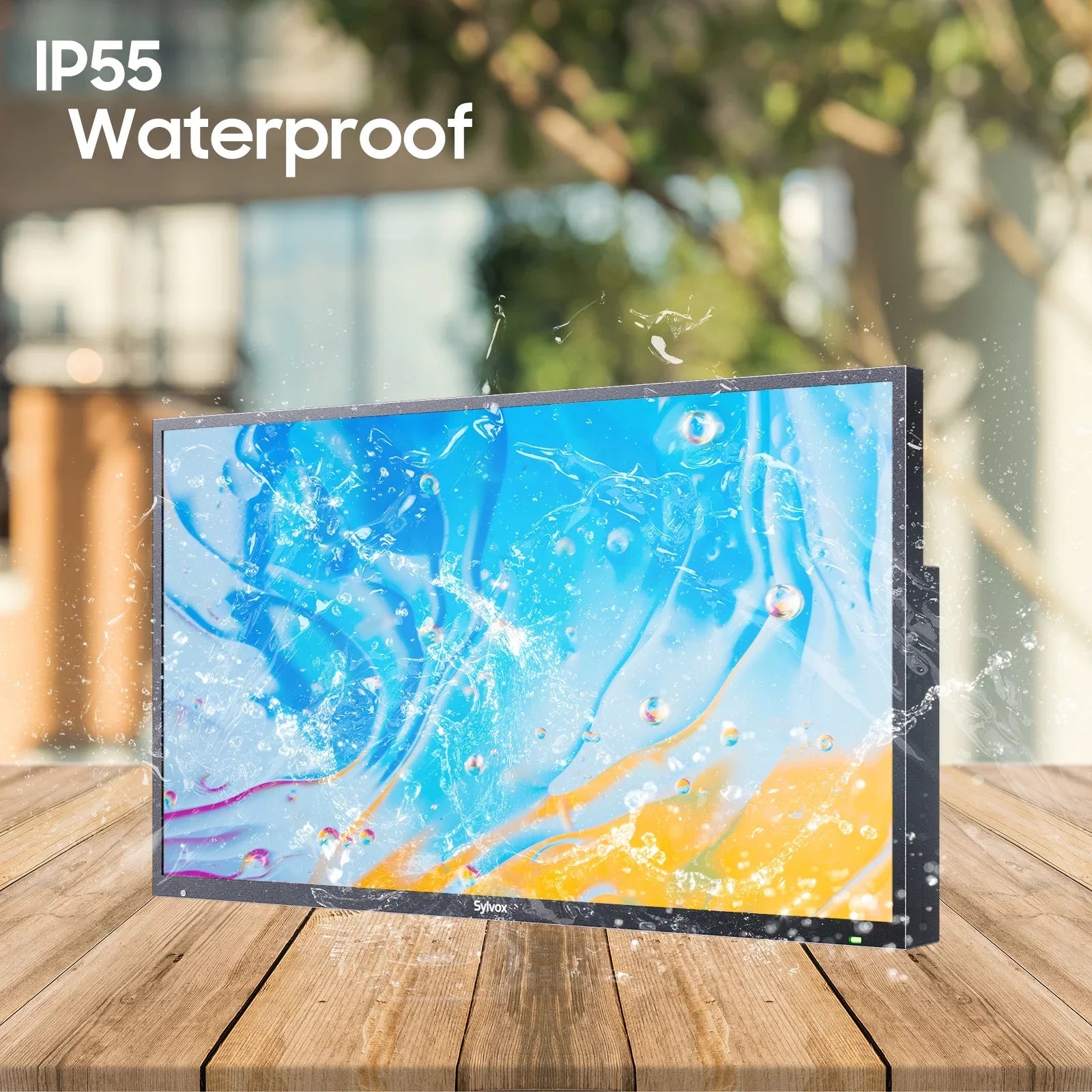 SYLVOX Outdoor TV, 43'' QLED Smart TV, IP55 Waterproof, Dolby Vision HDR, Voice Remote,1000nits Weatherproof Television, Chromecast Built-in for Deck, Patio or Garden(Deck Pro QLED 2.0)