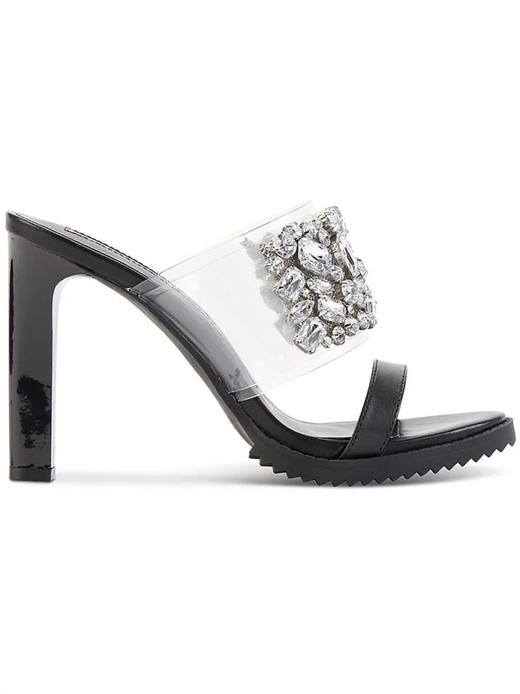 Karl Lagerfeld Womens Bedika Rhinestone Rubber Sole Mule Sandals